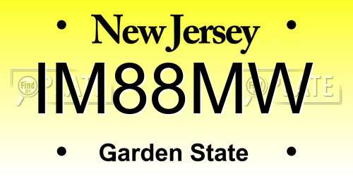 IM88MW New Jersey License Plate