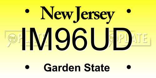IM96UD New Jersey License Plate