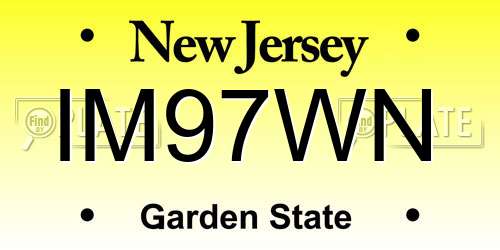 IM97WN New Jersey License Plate