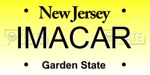 IMACAR New Jersey License Plate