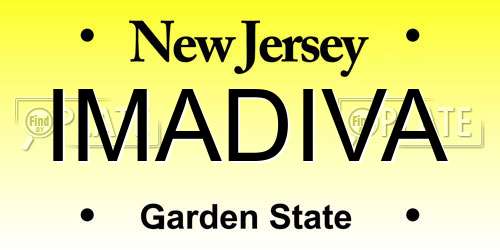 IMADIVA New Jersey License Plate