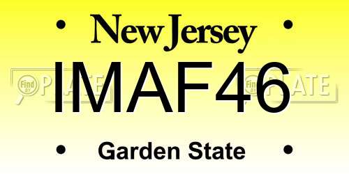 IMAF46 New Jersey License Plate