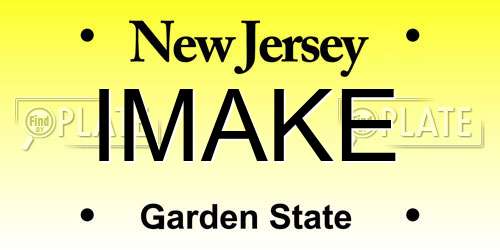 IMAKE New Jersey License Plate