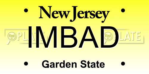 IMBAD New Jersey License Plate