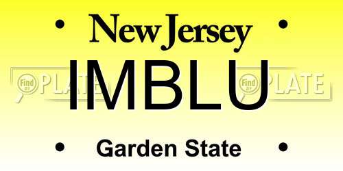 IMBLU New Jersey License Plate