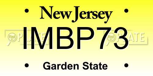 IMBP73 New Jersey License Plate