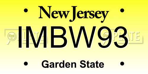 IMBW93 New Jersey License Plate