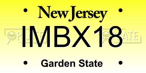 IMBX18 New Jersey License Plate
