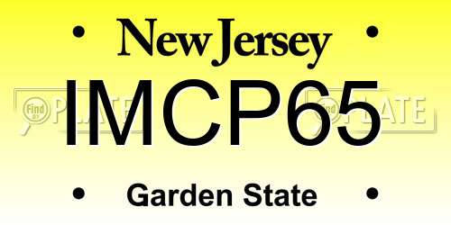 IMCP65 New Jersey License Plate