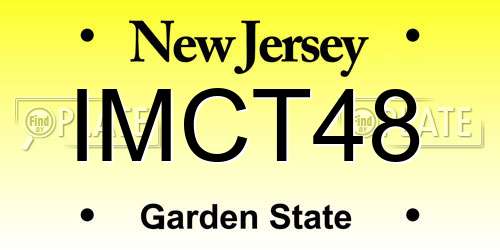 IMCT48 New Jersey License Plate