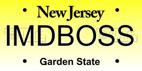 IMDBOSS New Jersey License Plate