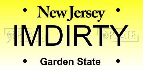 IMDIRTY New Jersey License Plate