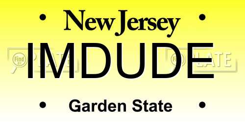 IMDUDE New Jersey License Plate