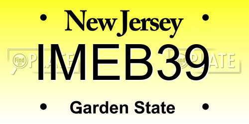 IMEB39 New Jersey License Plate
