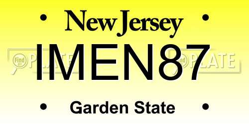 IMEN87 New Jersey License Plate