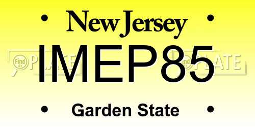 IMEP85 New Jersey License Plate
