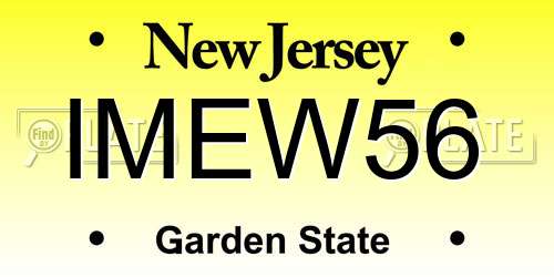 IMEW56 New Jersey License Plate