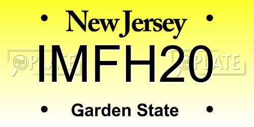 IMFH20 New Jersey License Plate