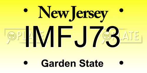 IMFJ73 New Jersey License Plate