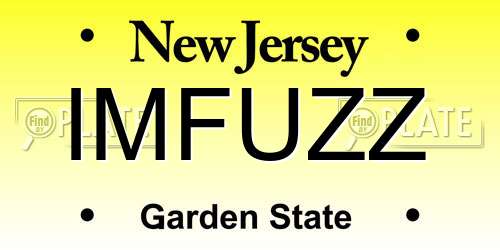 IMFUZZ New Jersey License Plate