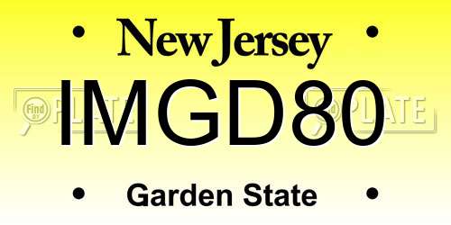 IMGD80 New Jersey License Plate