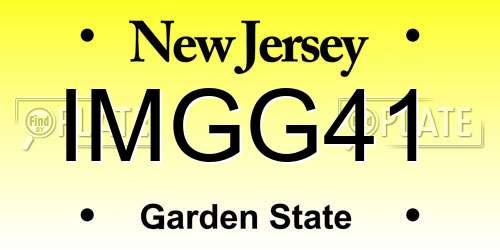 IMGG41 New Jersey License Plate