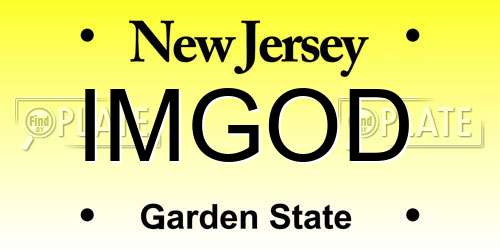 IMGOD New Jersey License Plate