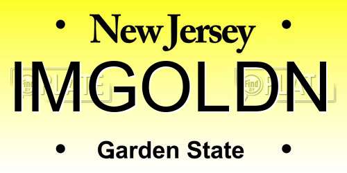 IMGOLDN New Jersey License Plate