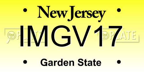 IMGV17 New Jersey License Plate