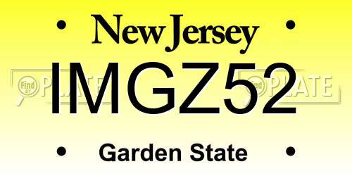 IMGZ52 New Jersey License Plate