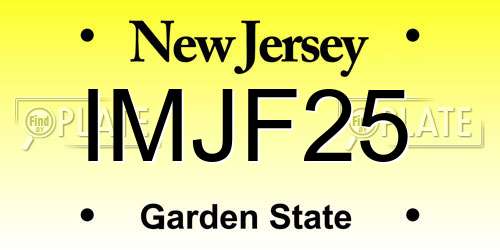 IMJF25 New Jersey License Plate