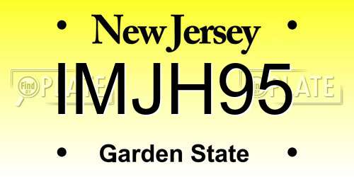 IMJH95 New Jersey License Plate