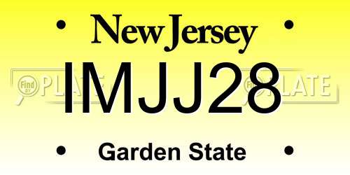 IMJJ28 New Jersey License Plate