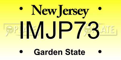 IMJP73 New Jersey License Plate