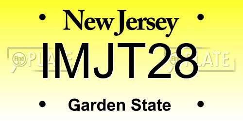 IMJT28 New Jersey License Plate