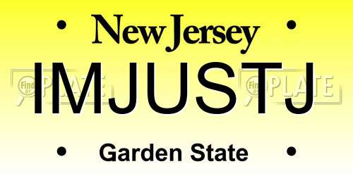 IMJUSTJ New Jersey License Plate