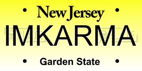 IMKARMA New Jersey License Plate
