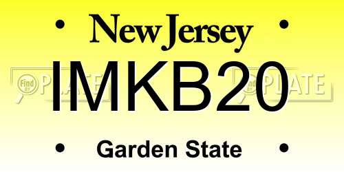 IMKB20 New Jersey License Plate