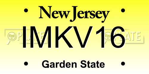 IMKV16 New Jersey License Plate