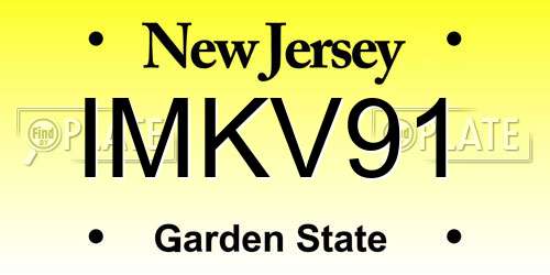 IMKV91 New Jersey License Plate