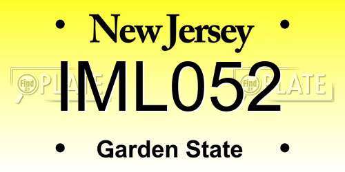 IML052 New Jersey License Plate