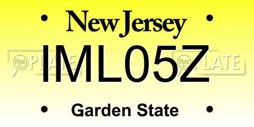 IML05Z New Jersey License Plate