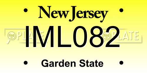 IML082 New Jersey License Plate