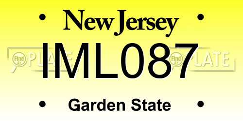 IML087 New Jersey License Plate