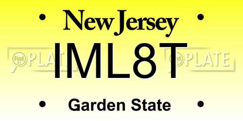 IML8T New Jersey License Plate