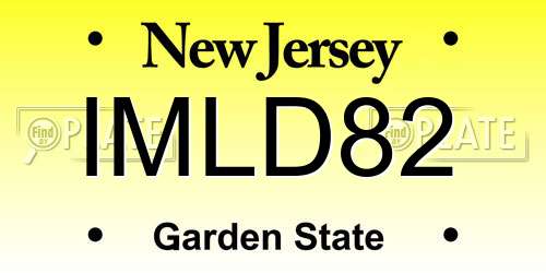 IMLD82 New Jersey License Plate