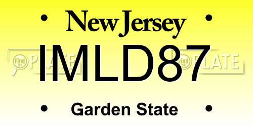 IMLD87 New Jersey License Plate