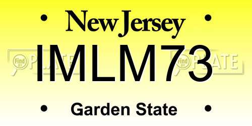 IMLM73 New Jersey License Plate