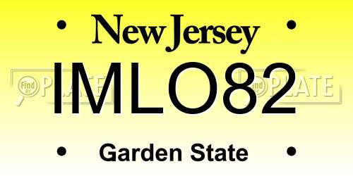 IMLO82 New Jersey License Plate