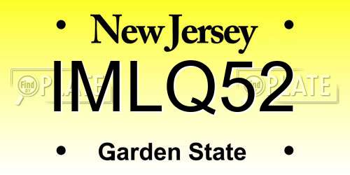 IMLQ52 New Jersey License Plate